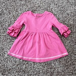 Sew Sassy Pink Dress with Ruffle Sleeves Size 12 Months